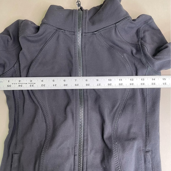 Lululemon Nice Asana Jacket Double Zipper Full Zip Size 2 Black Lion Full Length - Picture 10 of 12